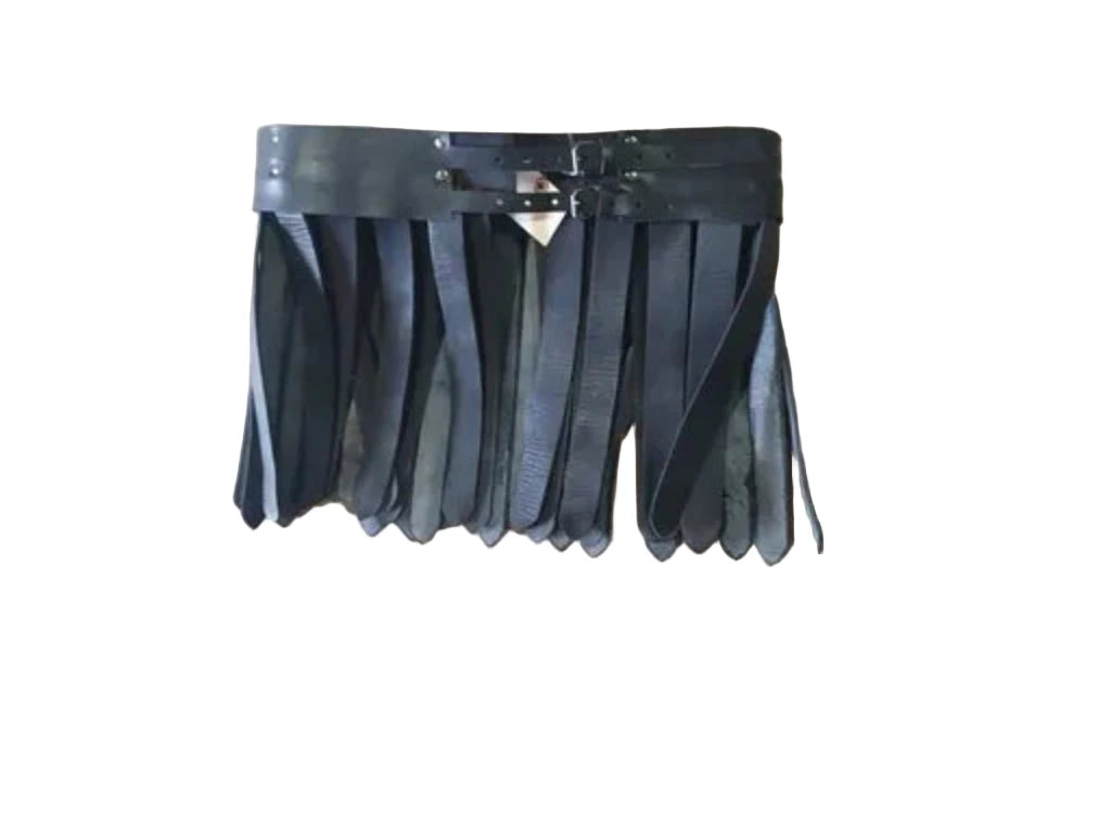 Back leather skirt with strips of leather, like a gladiators skirt