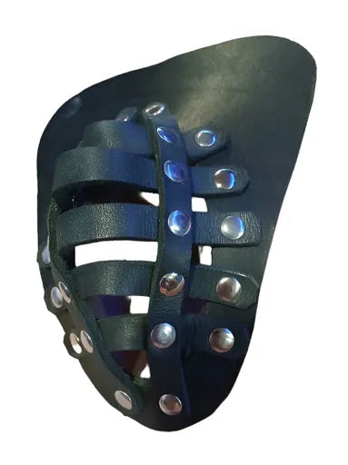 Leather see through jockstrap, basket weave style.