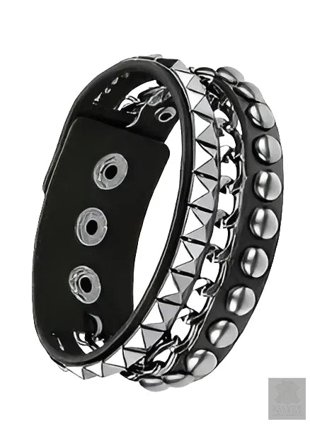 (IMP) Mixed-Up Faux Leather Wristband