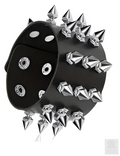 (IMP) Wide 10mm Spiked Faux Leather Wristband