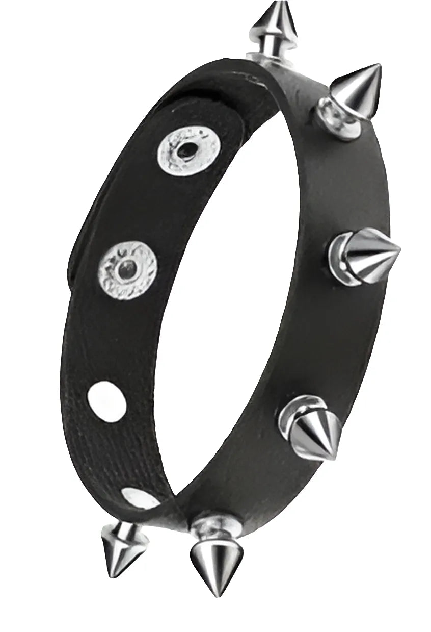 (IMP) Pyramid Spiked Faux Leather Wristband