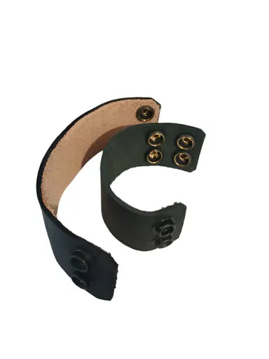 Ball Stretcher- leather band, black with snaps