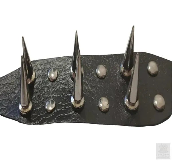 (IMP) Wide Stud/Spiked Faux Leather Wristband