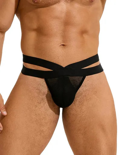 Black Sexy Mesh Breathable Men's Thong