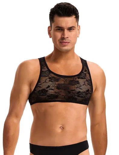 Men's Sexy Lace Lingerie Top