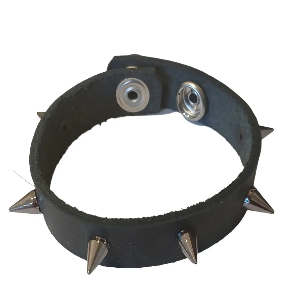 STLW 10mm Spiked Leather Wristband